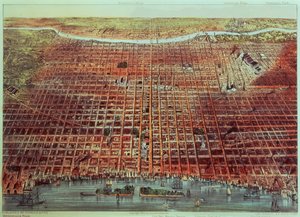 Veduta generale di Filadelfia, 1875 da N. and Ives, J.M. Currier